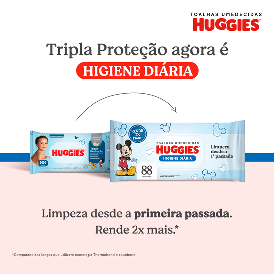 Lenços Umedecidos Huggies Higiene Diária - 88 unidades